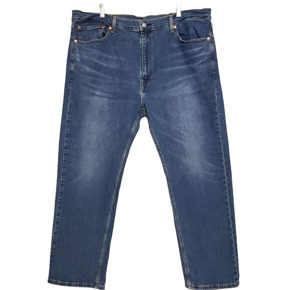 Levi's 505 Jeans Mens 42x29 Relaxed Straight Leg Medium‎ Wash Denim - Picture 1 of 10